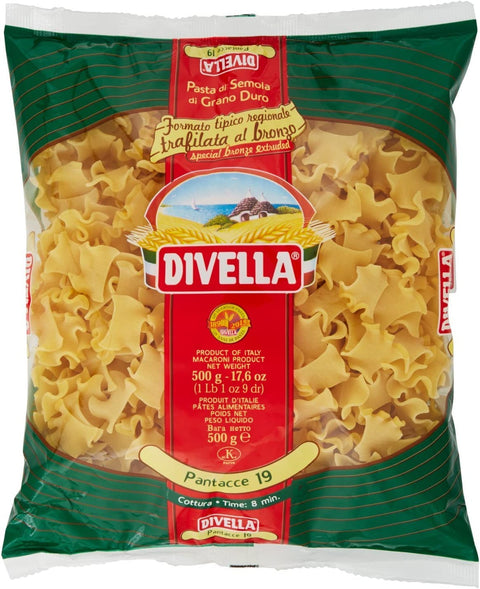 5x Pasta Divella 100% Italian N° 19 Pantacce 500 g