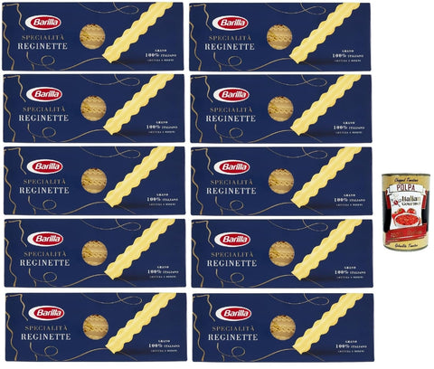 10x Pasta Specialità Reginette Napoletane, 100% Italian Pasta, 500 g Pack + Italian Gourmet Polpa 400 g