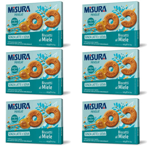 Misura Privolat Biscuits with Honey without Milk and Eggs, 400 g, Pack of 6