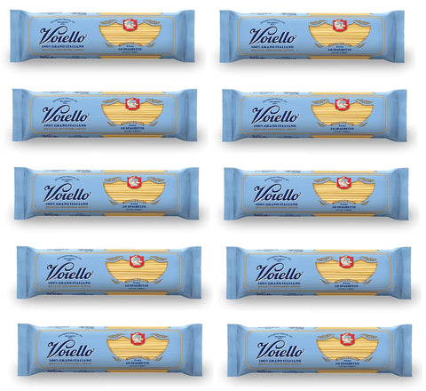 Voiello Lo Spaghetto n°104 Pasta 100% Italian Wheat 500 g Pasta Made of Durum Wheat Semolina Bronze Drawing Pack of 10