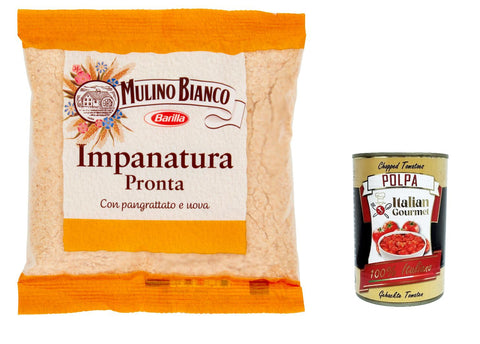 12x Mulino Bianco Impanatura Pronta Ready to Bread, Ideal for Breading, 200 g + Italian Gourmet Polpa 400 g