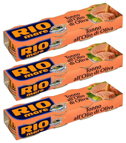 Rio Mare: Set of 12 Cans of Tuna Fish in Olive Oil, Yellowfin Tuna Quality * Pack of 12, 80 g (2.82 oz) Each * 960 g (33.86 oz) Total * [Italian Import]