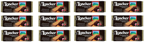 12x Loacker Wafer Fondente Dark Noir Crispy Wafers with Dark Chocolate Cream 150 g