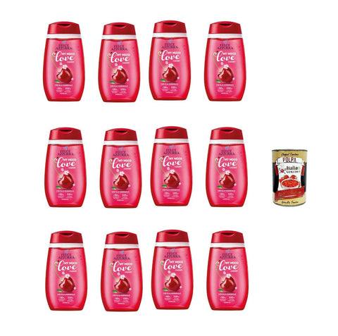 Felce Azzurra - Docciaschiuma My Mood Love Cherry 250 ml, Cherry Shower Gel 12 x 250 ml + Italian Gourmet Polpa 400 g