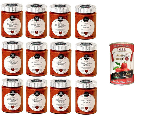 12 x Cascina San Cassiano Sugo alla Norma 290 g + Italian Gourmet Pelati 400 g