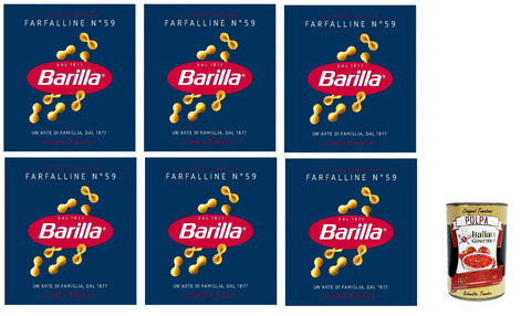 Barilla Farfalline N°59 6 x 500 g - 3 kg Storage Pack Small Pasta for Soup & Children's Dishes, Cooking Stable al Dente in 7 Minutes, 100% Durum Wheat Semolina - Original from Italy + Italian Gourmet