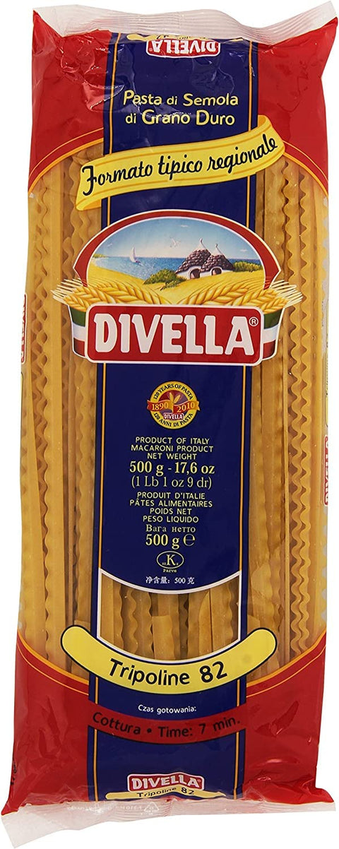 10x Pasta Divella 100% Italian N° 82 Tripoline 500 g