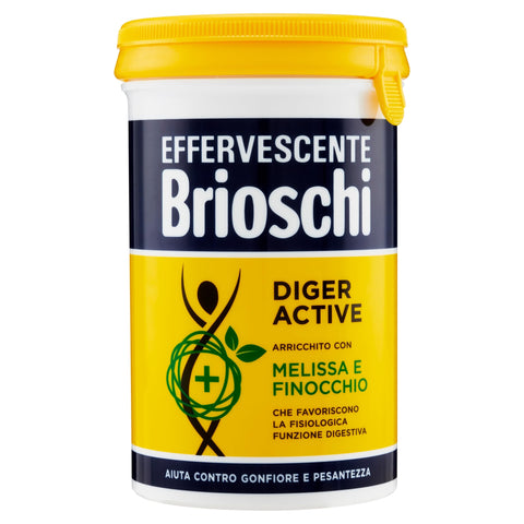 Brioschi - Diger Active Effervescent Granular Preparation - Digestive with Lemon Balm and Fennel to promote digestive function, helps against swelling and heaviness - Pack of 150 g