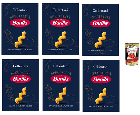 Barilla Cellentani 6 x 400 g | Durum Wheat Semolina, Spiral Short Pasta, Al Dente in 10 Minutes, Versatile for Sugo, Oven & Salad, Premium Storage Pack + Italian Gourmet Polpa
