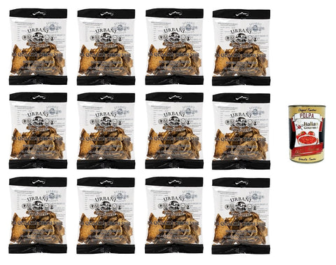 Urbani Funghi Porcini Secchi Dry Porcini Mushrooms 12 x 20 g + Italian Gourmet Polpa 400 g Tin