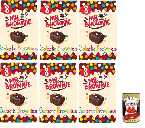 6 x MR.Brownie Galactic Chocolate Brownies with Sugared Almonds 200 g + Italian Gourmet Polpa 400 g