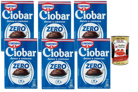 Cameo Ciobar Zero Drinking Chocolate No Added Sugar, Thick & Creamy Cocoa for Mixing, 6 x 76 g (24 Bags of 19 g) Italian Hot Drink + Italian Gourmet Polpa