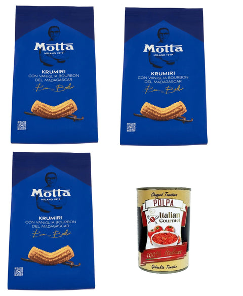Motta Krumiri with Bourbon Vanilla from Madagascar, 3 x 290 g + Italian Gourmet Polpa 400 g