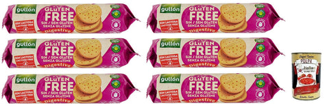 6 x Gullón Gluten Free Digestive Biscotti Senza Glutine, Biscuits Gluten Free 150 g + Italian Gourmet Polpa di Pomodoro 400 g Tin