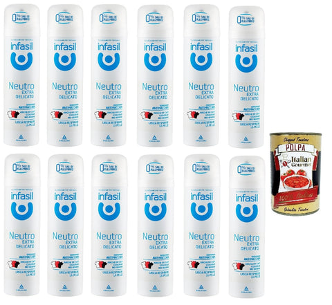 Infasil Extra Delicato Neutro Deodorant Spray 150 ml + Italian Gourmet Polpa 400 g Pack of 12