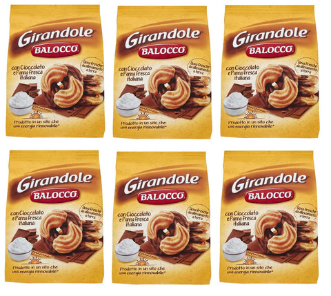 6 x Balocco Girandole biscuits with chocolate and cream, 700 g biscuits cookies