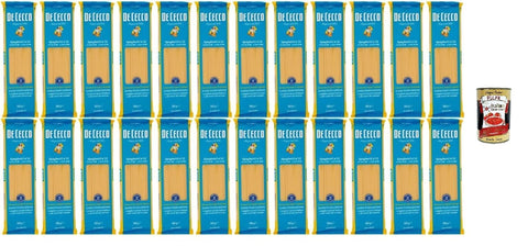 De Cecco Spaghetti No. 12, Italian Durum Wheat Noodles, 24 Packs of 500g, Pasta Made from 100% Italian Durum Wheat + Italian Gourmet Polpa 400g