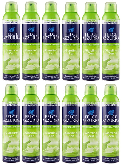 Felce Azzurra Giardino Zen Ambienti Deodorant, Air Freshener Spray Room Sprays, 250 ml, Pack of 12