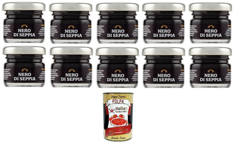 10 x SMERALDA Nero di Seppia Squid Ink 20 g + Italian Gourmet Polpa 400 g