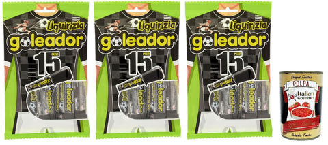 Goleador Liquirizia Double Sweets, Gummiary Liquorice Flavour, 3 x 120 g, Sweets Singing Individually + Italian Gourmet Polpa 400 g