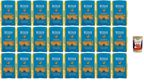 De Cecco Penne Rigate No. 41, Italian Durum Wheat Pasta, 24 x 500g Packs, + Italian Gourmet Polpa 400g