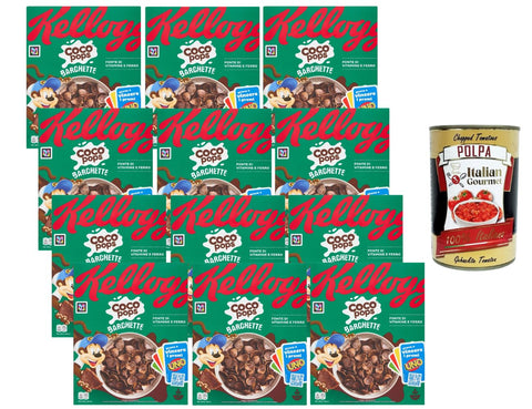 Choco Pops Perch Breakfast Cereals 12 x 330 g Crispy Chocolate Flakes Vitamin and Iron Source Storage Pack Family Cereal + Italian Gourmet Polpa