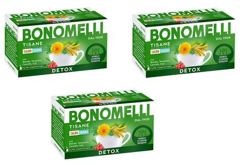 3 x Bonomelli Tisane Detox To Help Your Liver Naturally With Birch, Dandelion, Artichoke and Goji 16 Compostable Filters
