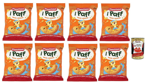 Plasmon snack corn e Miglio 8x 15g + Italian gourmet polpa 400g