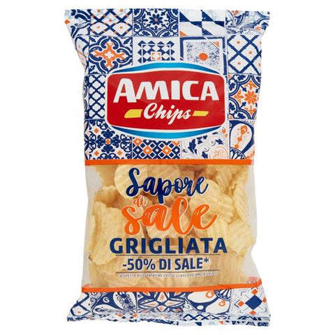 12x Amica Chips Sapore di sale Grigliata -50% di sale Grilled potato chips -50% salt 175g