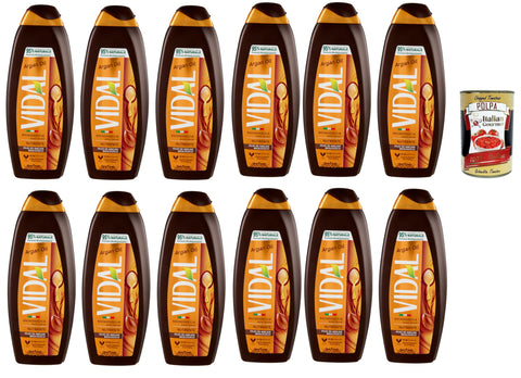 Vidal Bagnoschiuma Argan Oil, Argan Oil Foam Baths Bath Shower Foam 12 x 500 ml + Italian Gourmet Polpa 400 g