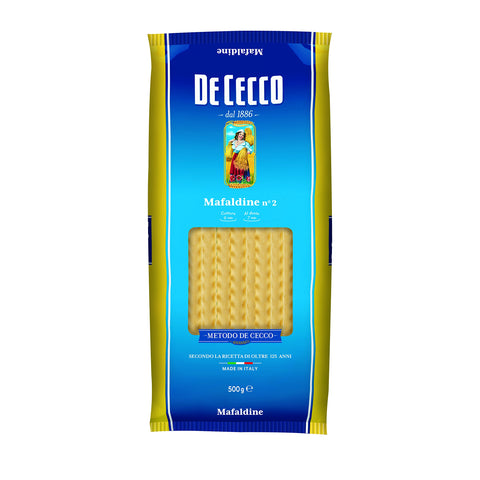 De Cecco - Mafaldine n 2, Durum Wheat Semolina Pasta - 500g - [Pack of 12]