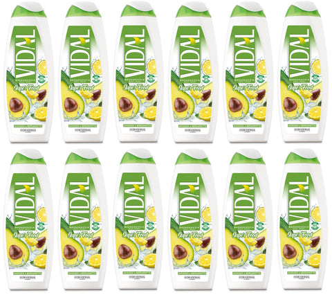 Vidal Body Wash Bagnodoccia Shower Gel with Avocado and Bergamot 500 ml Pack of 12