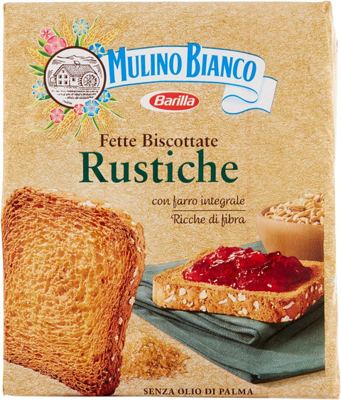 6 x Mulino Bianco Fette Biscottate Le Rustiche 315 g with Spelt Rusks Bread