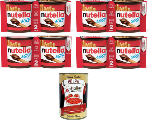 & Go, 2 Single Serving Snacks with Crispy Grissini, without Preservatives and Hardened Fats, for Snacks and Daily Breaks 4 x 96 g + Italian Gourmet Polpa di Pomodoro 400 g