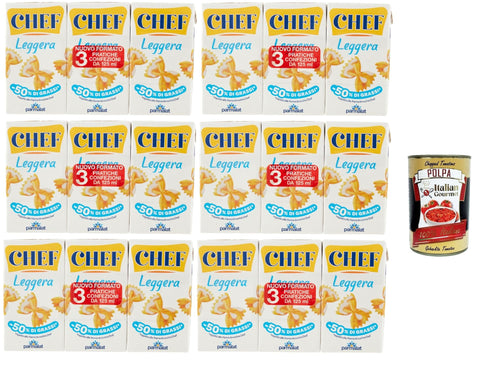 Parmalat Panna chef Leggera Cream Cooking Cream Light Double Cream Light 6x (3x 125 ml) + Italian Gourmet Polpa 400g
