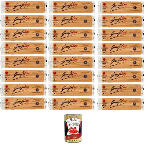 Garofalo Spaghettone Gragnanese XXL N°4-23 Pasta Made of Durum Wheat Semolina Gragnano IGP 24 x 500 g + Italian Gourmet Polpa 400 g