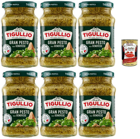Star Tigullio GranPesto alla Genovese, Pesto Sauce with 100% Fresh Basil 6 x 190 g Sauce Sauce + Italian Gourmet Polpa 400 g