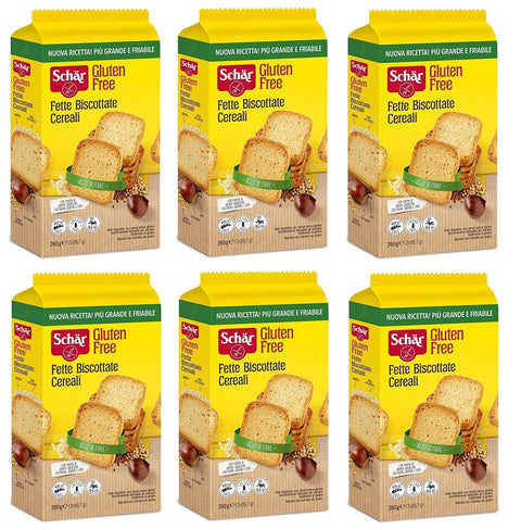 6 x Schär Fat Biscottate Cereali Gluten Free Rusks with Cereal Gluten-Free 260 g
