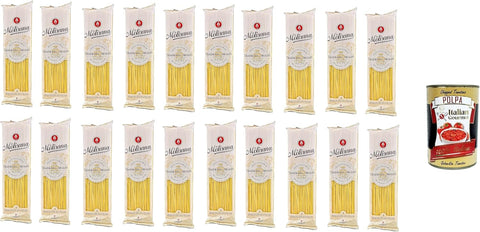 La Molisana Spaghetto Quadrato N. 1 Pasta Lenta Lavorazione Pasta Made of Durum Wheat Semolina Bronze Drawing 500 g + Italian Gourmet Polpa 400 g Pack of 20