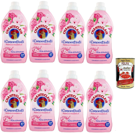 Chante Clair, i Concentrati Ammorbidente Vaniglia E Argan, Fabric Softener with Peony and Magnolia, 8 x 1140 ml, Long-Lasting Fragrance, 57 Washes, Detergent & Itlaian Gourmet Polpa 400 g
