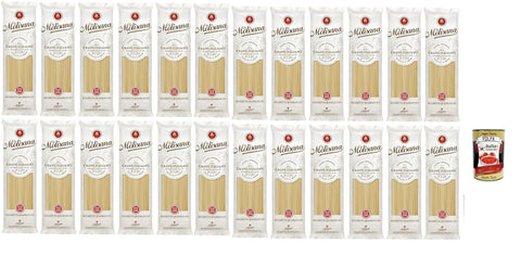 La Molisana Pasta, Spaghetto Quadrato n. 1, Italian Wheat Noodles - Bronze - Perforated, Rough and Stubborn with Excellent Cooking Hold - 24 x 500 g + Italian Gourmet Polpa 400 g