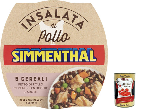 6 x Simmenthal - 5 Cereali Chicken Breast Salad with 5 Grains and Selected Vegetables 160 g + Italian Gourmet Polpa 400 g