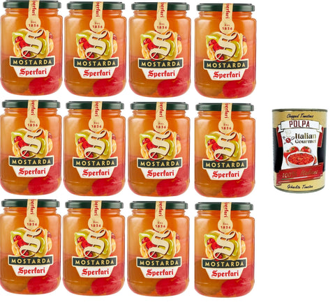 Sperlari Mostrarda di Frutta Mista Mostarda with Mixed Fruits 12 x 560 g + Italian Gourmet Polpa 400 g