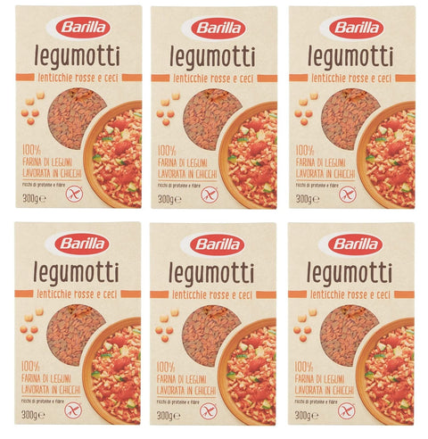 6 x Barilla Legumotti Lenticchie Rosse e Ceci Red Lentils and Chickpeas, Rich in Protein and Fibre, Gluten-Free, 300 g