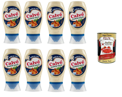 Calvè Ranch Maio Buttermilk Cream Mayonnaise Sauce 8 x 240 g + Italian Gourmet Polpa 400 g