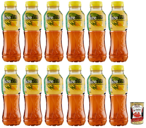 12 x Fuze Tea Lime Iced Tea, Lemon Black Tea with a Lemongrass Note, Soft Drink, Alcohol-Free, Disposable PET Bottle 400 ml + Italian Gourmet Polpa di Pomodoro 400 g Tin