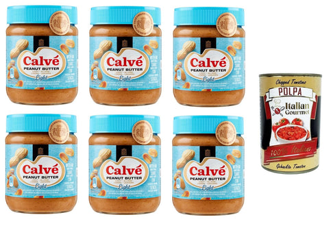 Calvè Peanut Butter Light Light Peanut Butter 6 x 350 g + Italian Gourmet Polpa di Pomodoro 400 g