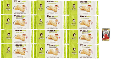 Matilde Vicenzi - Savoiardi Vicenzovo, lactose and gluten-free, traditional, simple and light biscuits, made with 26% fresh eggs, sugar and flour, 12 x 125 g + Italian gourmet polpa 400 g