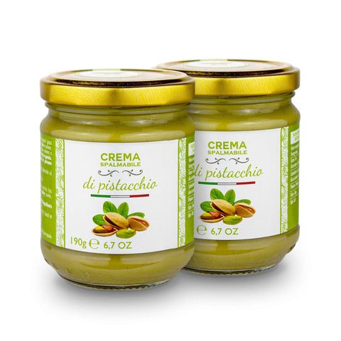 Sweet Pistachio Cream | 40% Pistachio | 2 x 190 g | Brontedolci | Italy