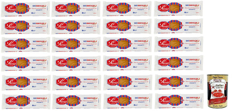 24 x Russo Spaghetti N°72 Durum Wheat Semolina Pasta, 100% Italian Wheat, 500 g Pack + Italian Gourmet Polpa di Pomodoro 400 g Tin